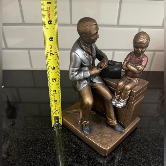 Bronze Doctor and Child Sculpture - Picture 6 of 6